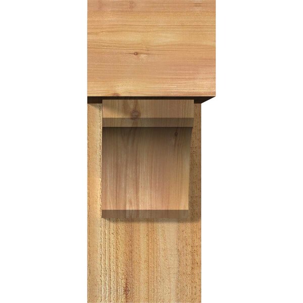 Legacy Block Rough Sawn Bracket W/ Offset Brace, Western Red Cedar, 8W X 20D X 20H